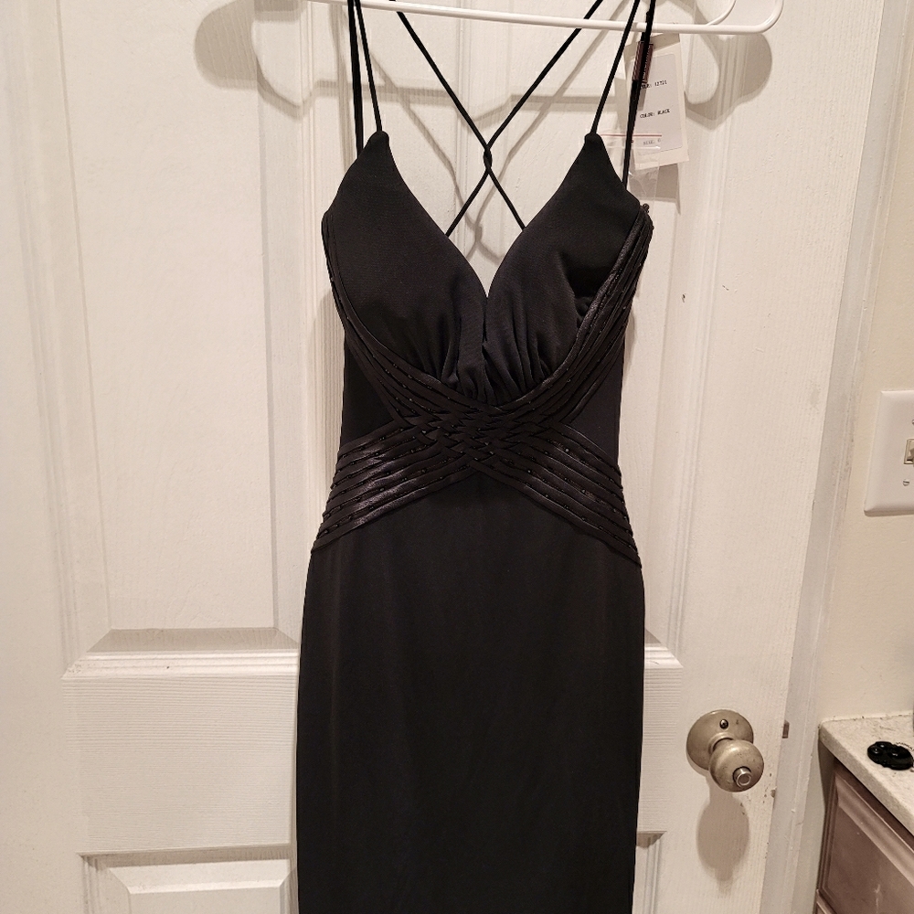 Black Evening backless dress